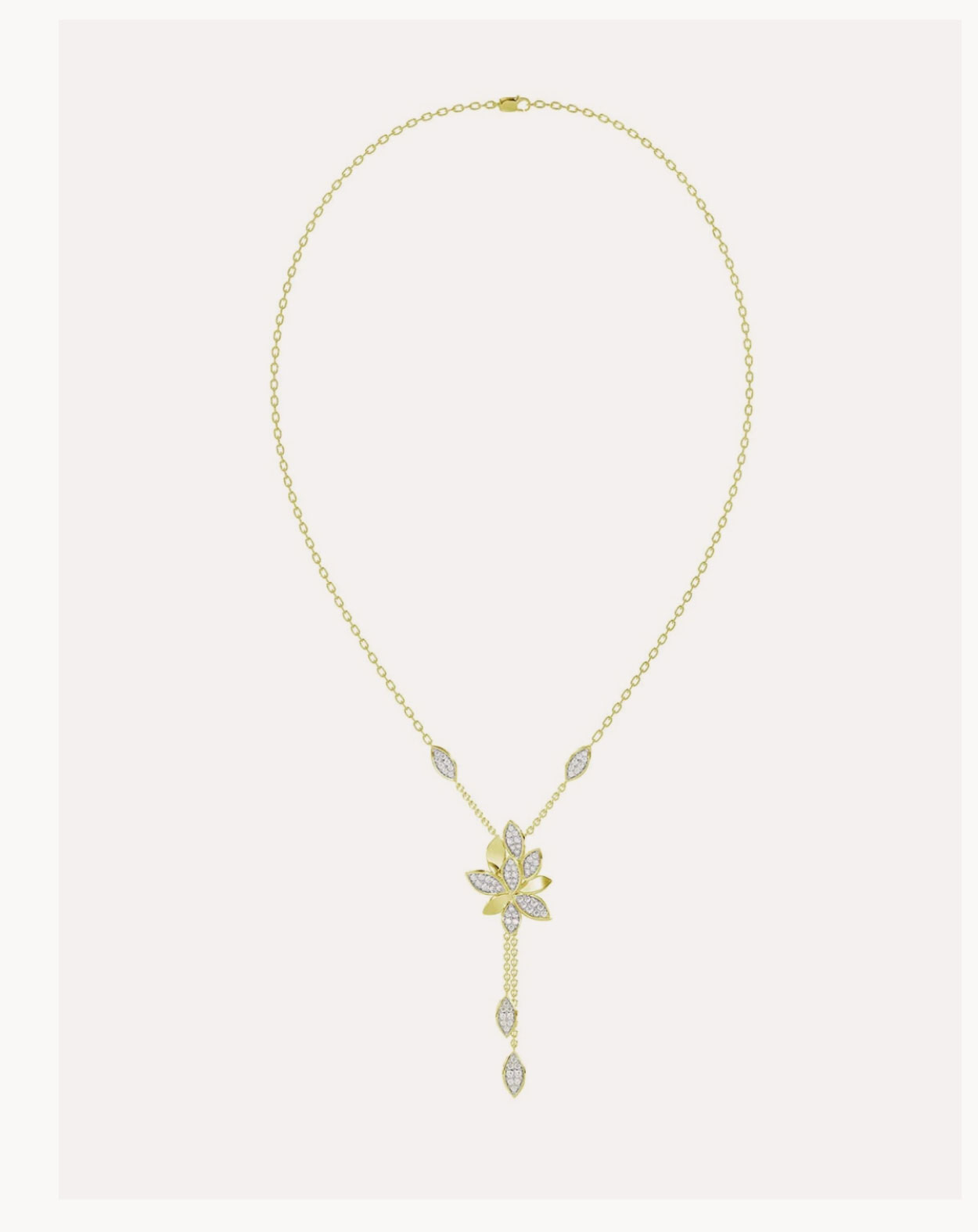 Wild Flower Yellow Gold Y Necklace
