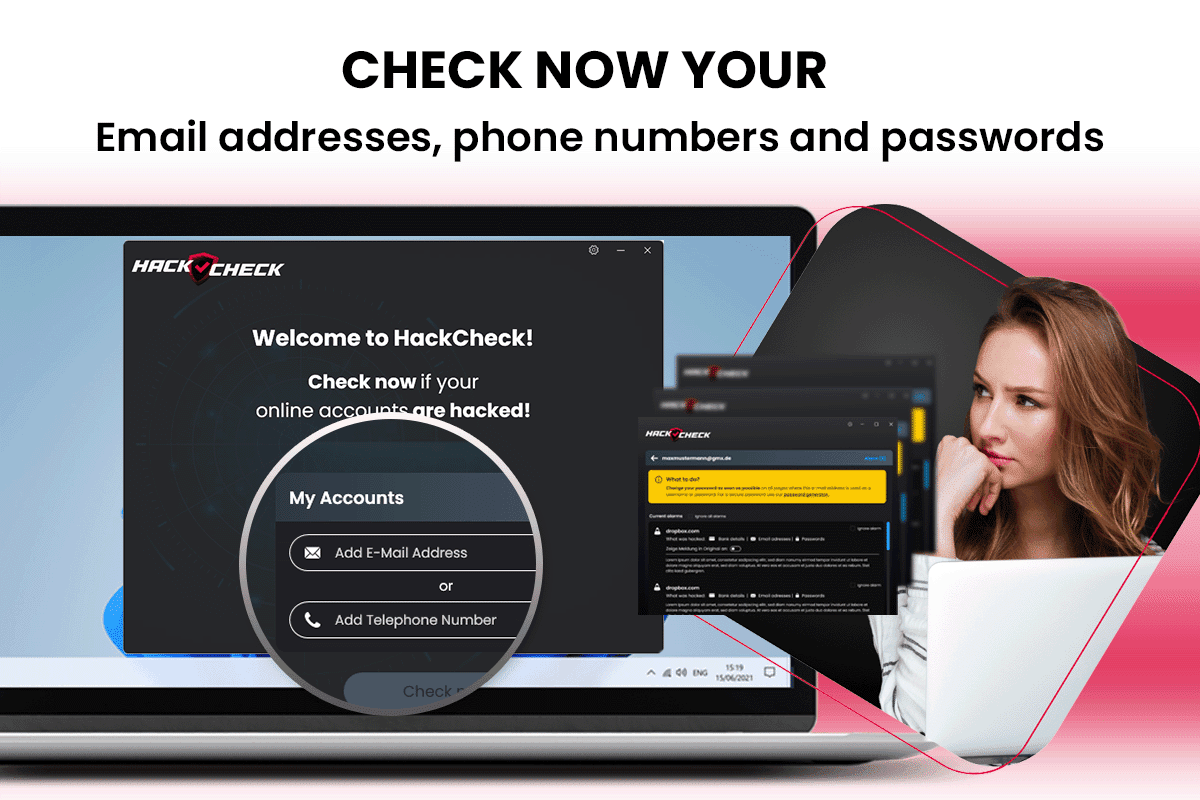 Abelssoft HackCheck 2024 - Monitored Accounts