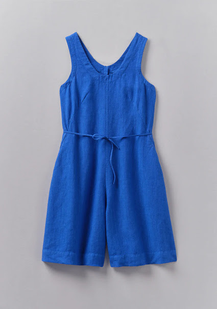 Garment Dyed Linen Short Jumpsuit