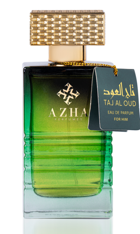 A bottle of perfume with a tagDescription automatically generated