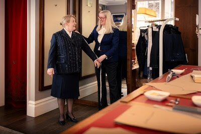 Captain Inger Thorhauge, who will be at the helm for Queen Anne’s maiden voyage, at a fitting with Kathryn Sargent