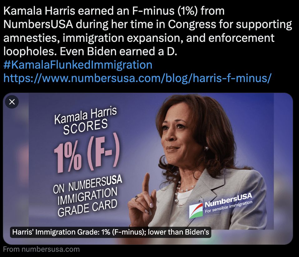 Harris’ immigration grade: F-minus