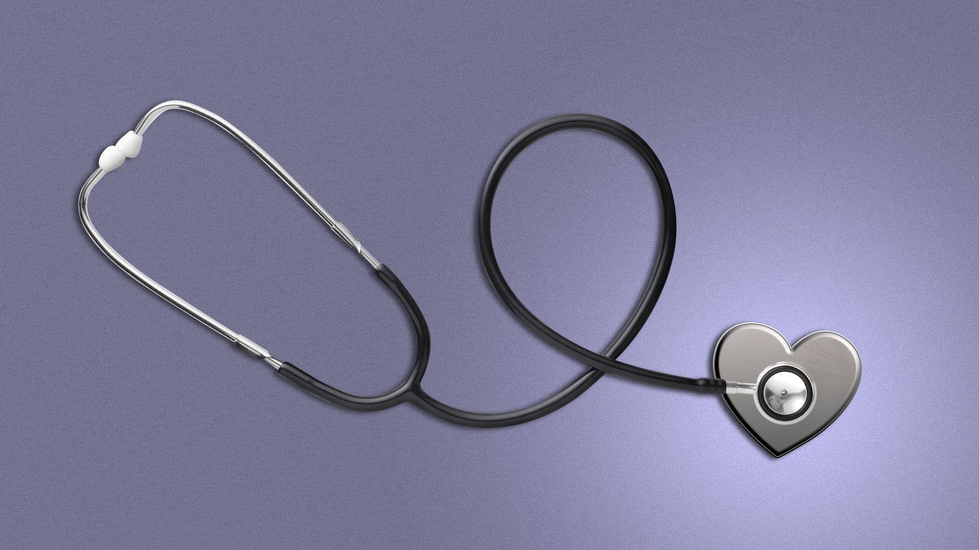 Illustration of a stethoscope with a heart as the bell.