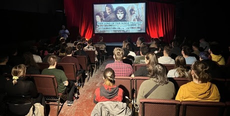 people watching a film at GRUB cinema