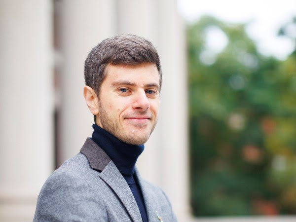 Bohdan Tokarskyi stands outside