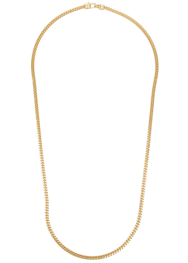 TOM WOOD Curb M 18kt gold-plated chain necklace