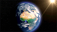 A gif of the earth moving to show where Nigeria is