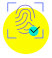 ícone de uma digital sobre um círculo amarelo