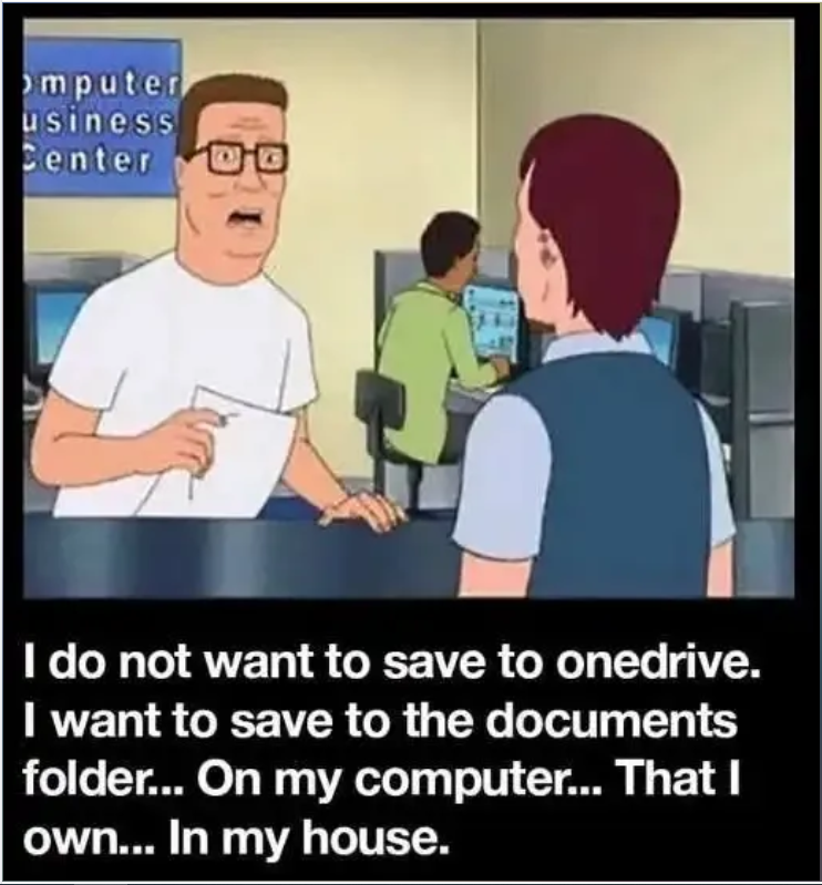 Cartoon mocking OneDrive.