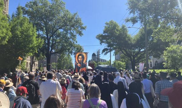 An estimated 1,200 Catholics marched in <a href=