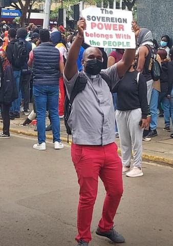 Protester in Kenya