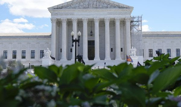 The Supreme Court is seen Monday, July 1, 2024, in Washington. (AP Photo/Mariam Zuhaib)