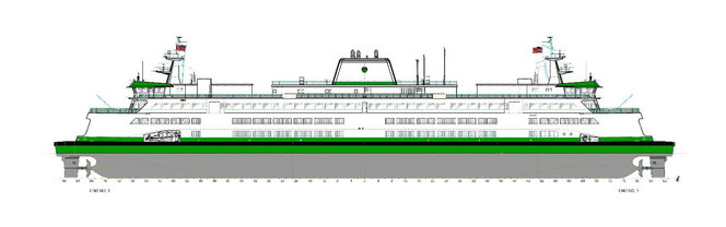 Rendering of new hybrid-electric ferry