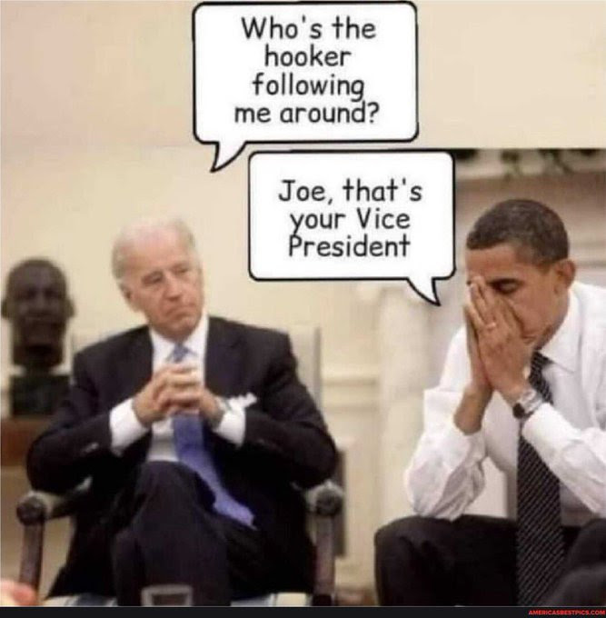 Meme where Obama tells Biden that Kamala is not a hooker.