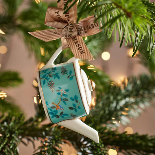 Camellia Teapot Christmas Decoration