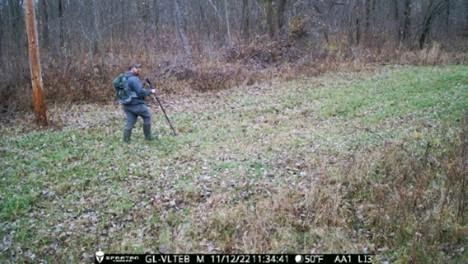 Man caught on a trail camera 