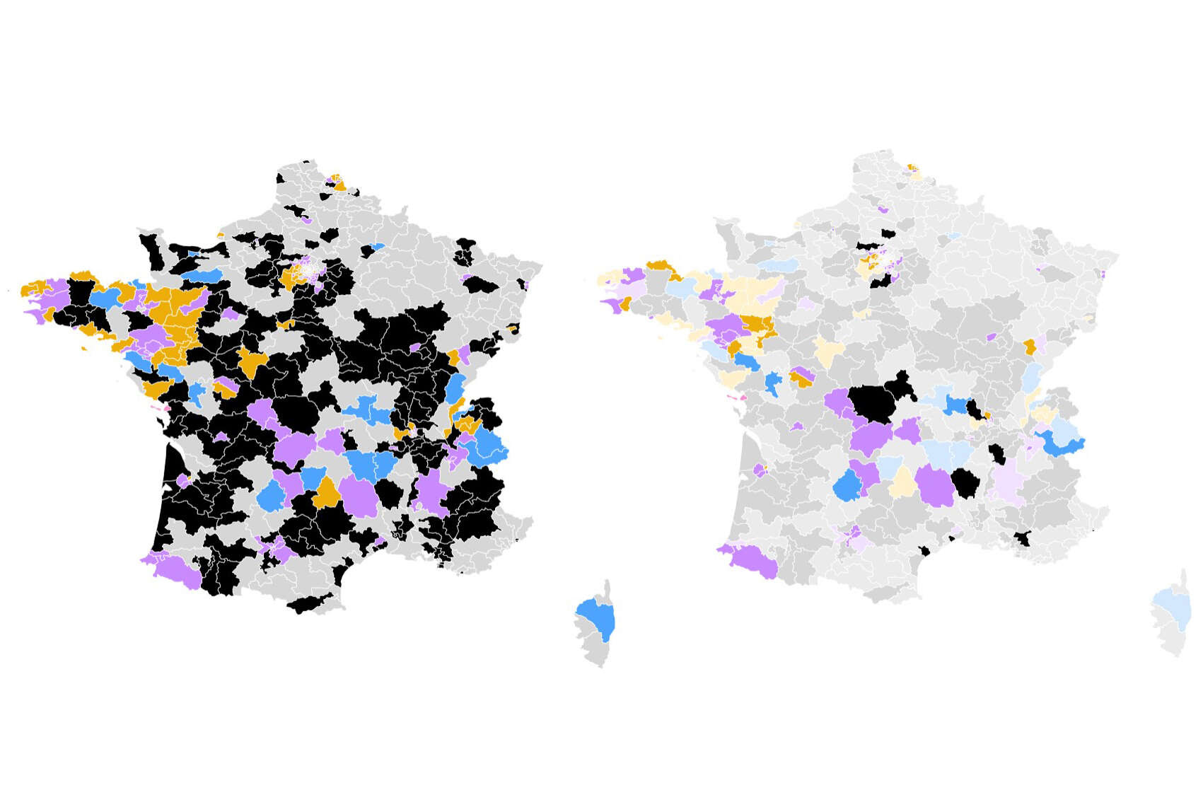 Législatives 2024 : combien de triangulaires au second tour ? La carte avant et après les désistements