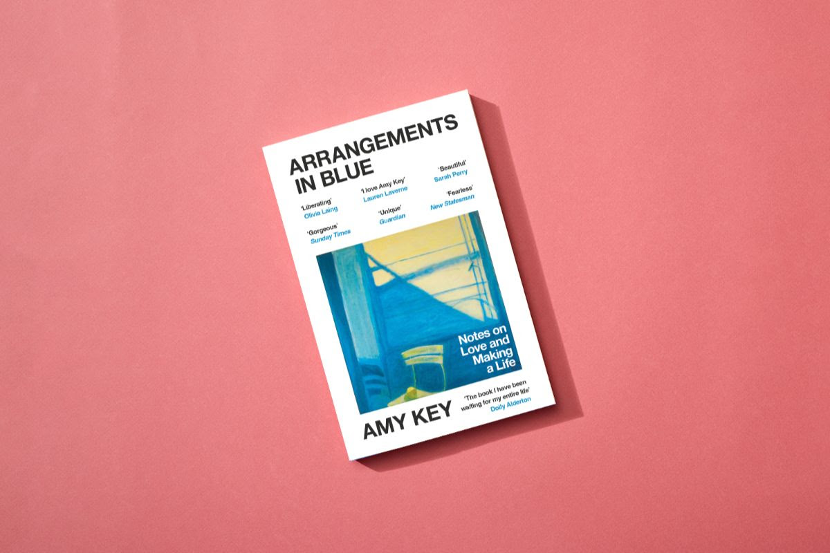 Amy Key's book Arrangements in Blue on salmon coloured background