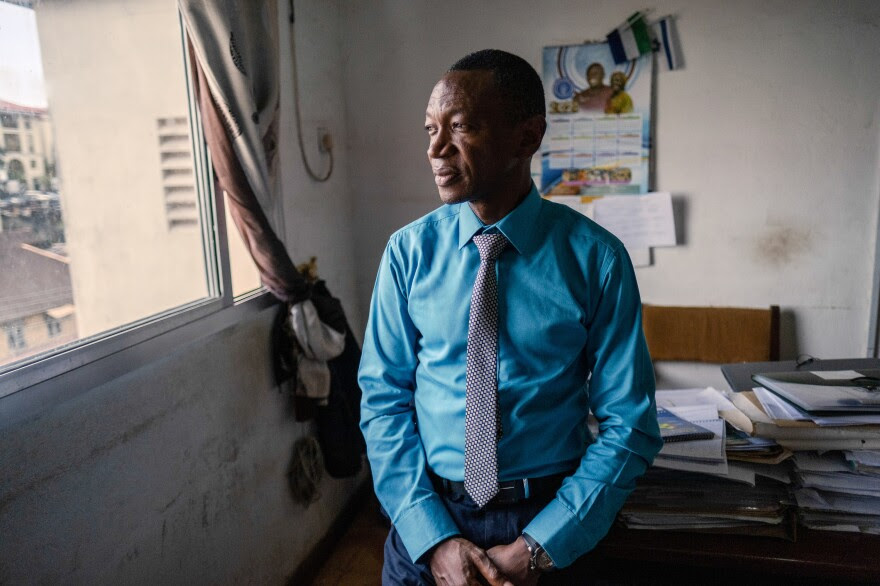 Ibrahim Kargbo of the national Drug Law Enforcement Agency in his office in central Freetown, Sierra Leone. Kargbo's agency is faced with an exponential increase in drug use in the country, but has limited means to address it. The agency's entire budget is barely $50,000.