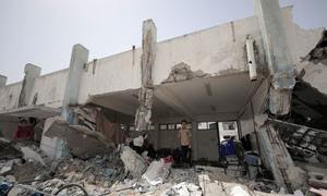 Escuela bombardeada por Israel en Khan Younis, Gaza. La instalación servía como refugio a las familias desplazadas. (Archivo)