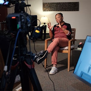 Rev. Dr. Brenda Smith, Presbyterian minister in Atlanta, during the interview at Ghost Ranch (Photo: Michelle Muñiz)