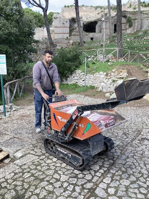 The smallest excavator known to man at work in Villa Jovis