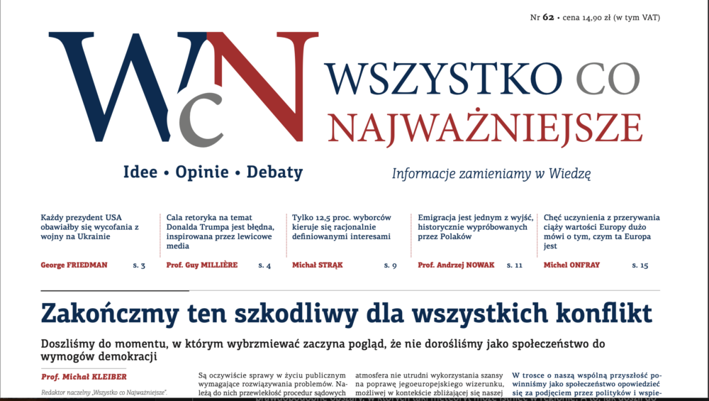 Nr 62. „Wszystko Co Najważniejsze” już dostępny w EMPIKach, Księgarni Polskiej w Paryżu oraz wysyłkowo i w prenumeracie — w Sklepie Idei.