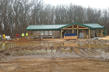 toilet and shower building under construction