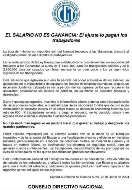 Abogados laboralistas coinciden con los gremios sobre la inconstitucionalidad de la vuelta de Ganancias