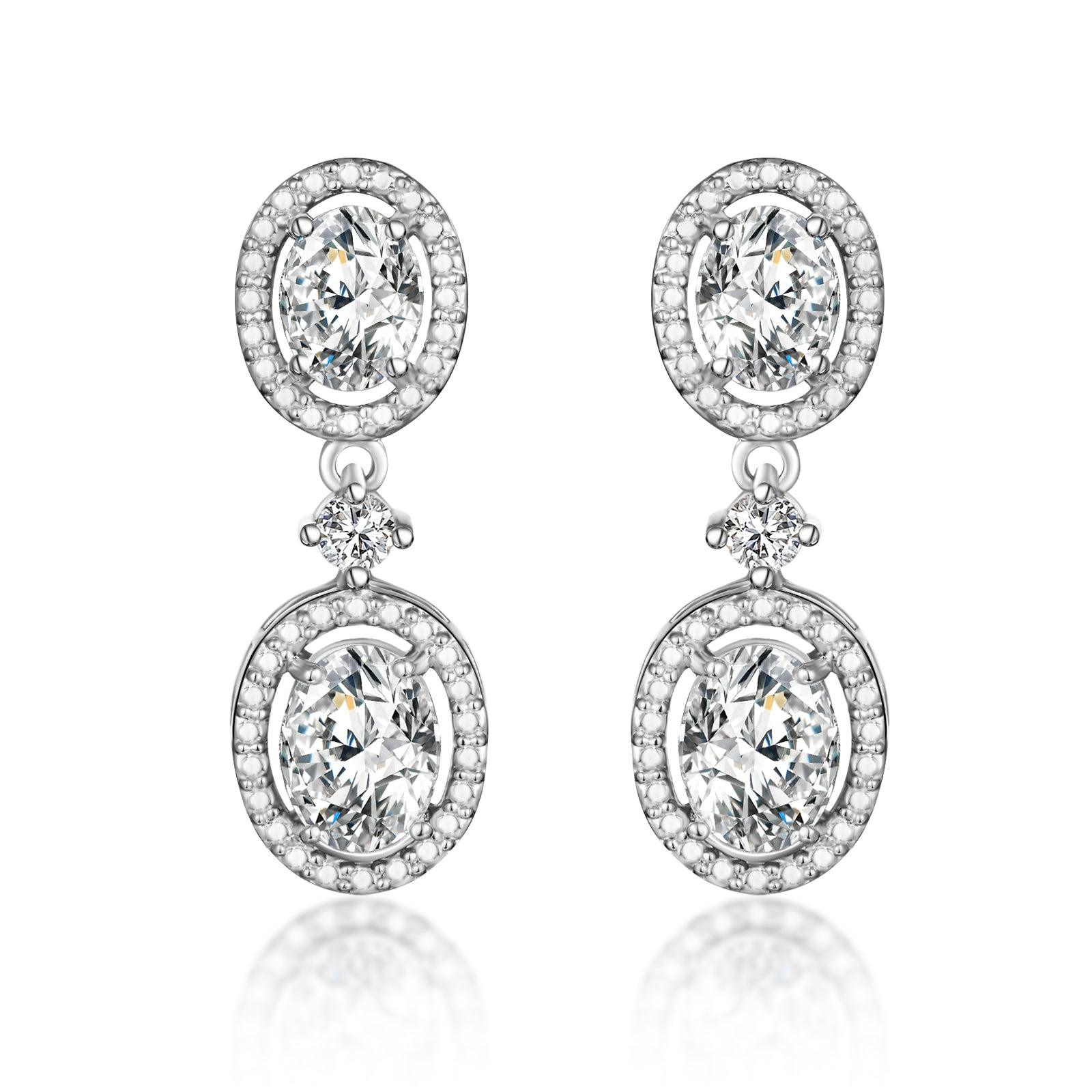 Image of Double Crystal Oval Earrings