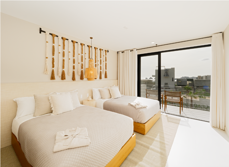 Residences 5 and 6 - Master bedroom with views to Lands End, The Arch and Sea of Cortes