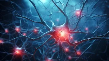 Glowing Red Neuron Dementia