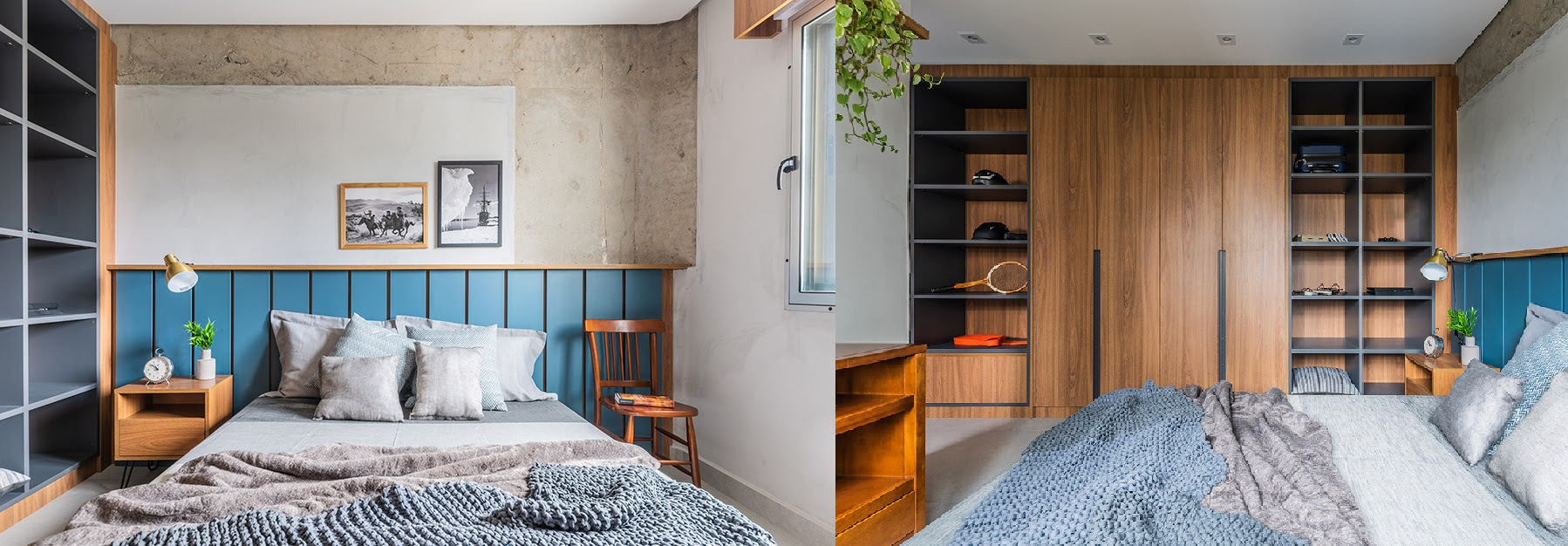 Aconchego e praticidade realçam a transformação que o arquiteto Pietro Terlizzi promoveu no dormitório do morador |Fotos: Guilherme Pucci 