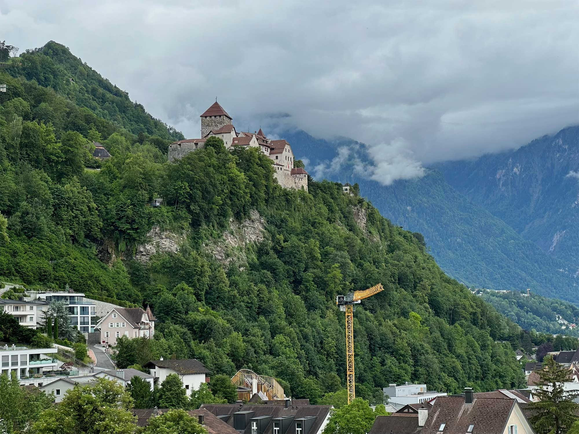 Vaduz Castle on hillside.