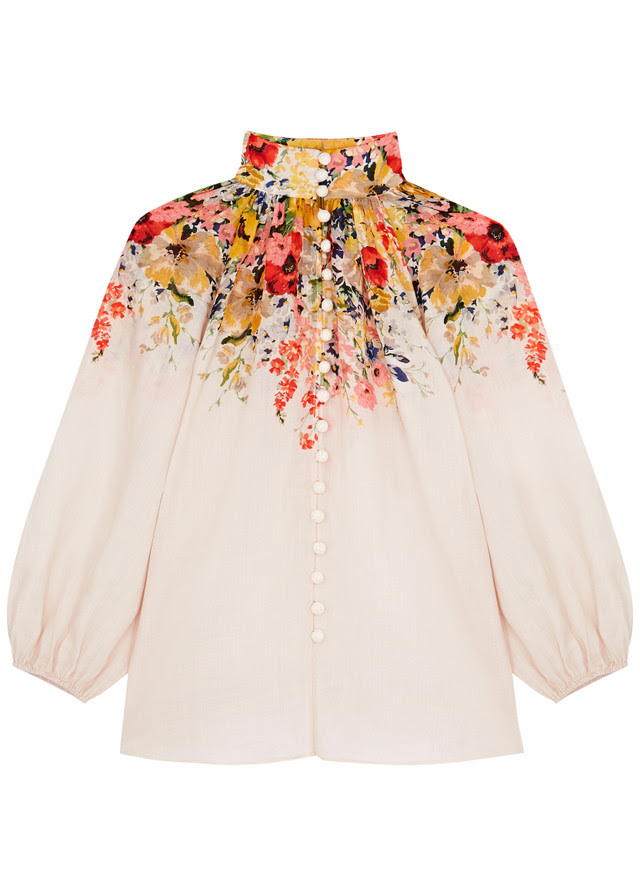 ZIMMERMANN Alight floral-print linen blouse