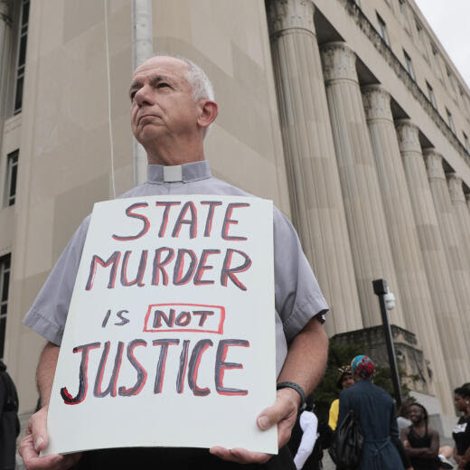 Manifestation contre l'exécution de Marcellus Williams devant le tribunal de Saint-Louis, dans le Missouri, le 24 septembre 2024.