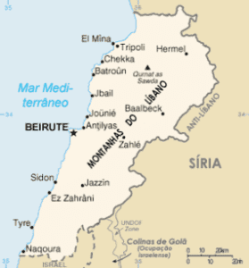 Mapa de Libano