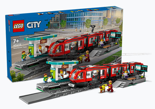 LEGO City 60423 Downtown Streetcar & Station Tram Set