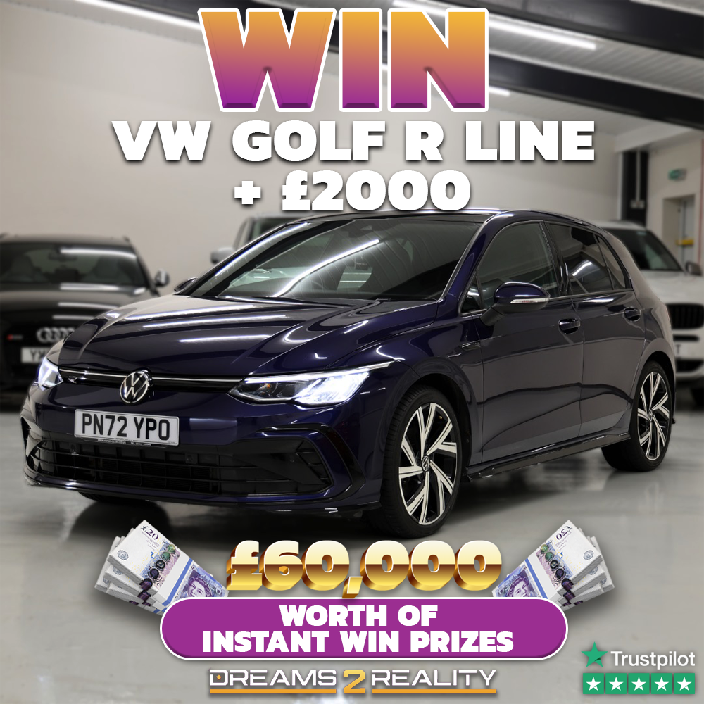 Image of VW GOLF R Line + £2,000 or £18,000(End Prize) + £60,000 Worth Of Instant Wins