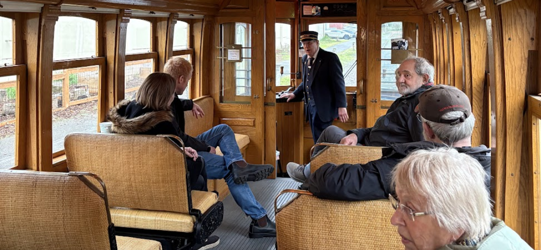 members of the OHC board riding the Willamette Shore Trolley