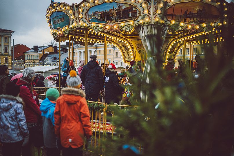 El carrusel del mercado navideño de Helsinki