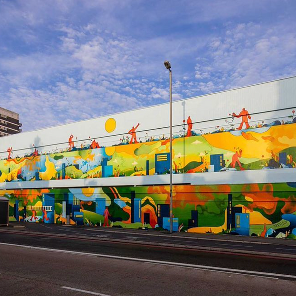 Birmingham Illustrator Abbie Reilly&#39;s mural on the old Newtown Baths