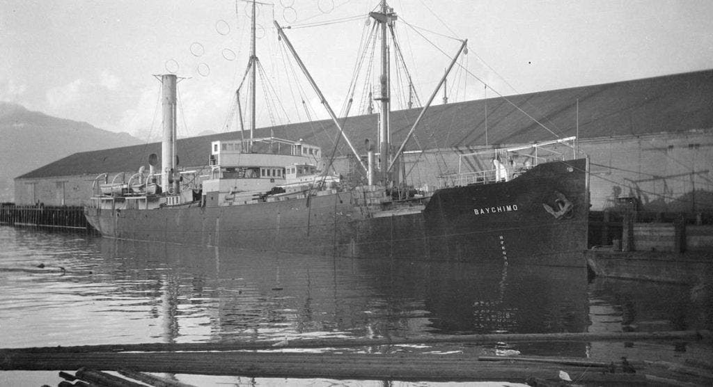 The S.S. Baychimo in dock (1920).