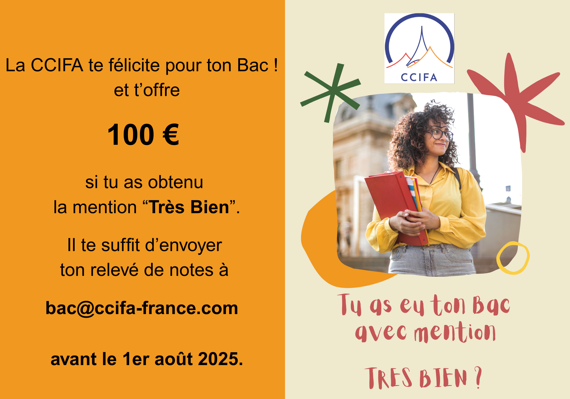 100€ aux 5 meilleurs bacheliers 2025