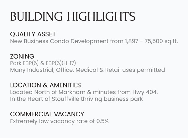 New Business Condo Development from 1,897 - 75,500 sq.ft.
