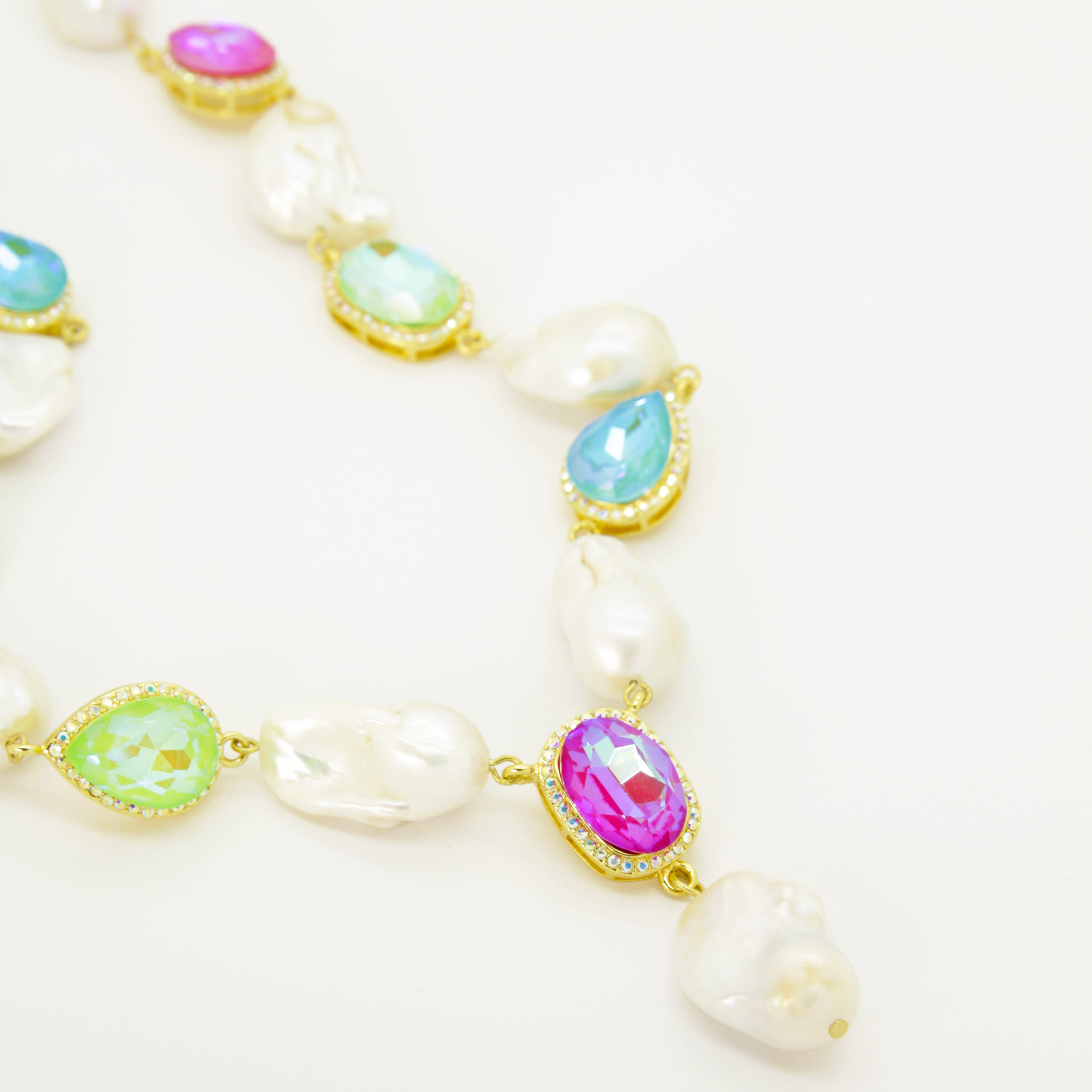 Image of Crystal and Baroque Pearl Necklace