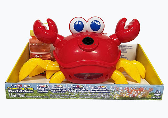 Light Up Crawling Crab Bubbles Toy