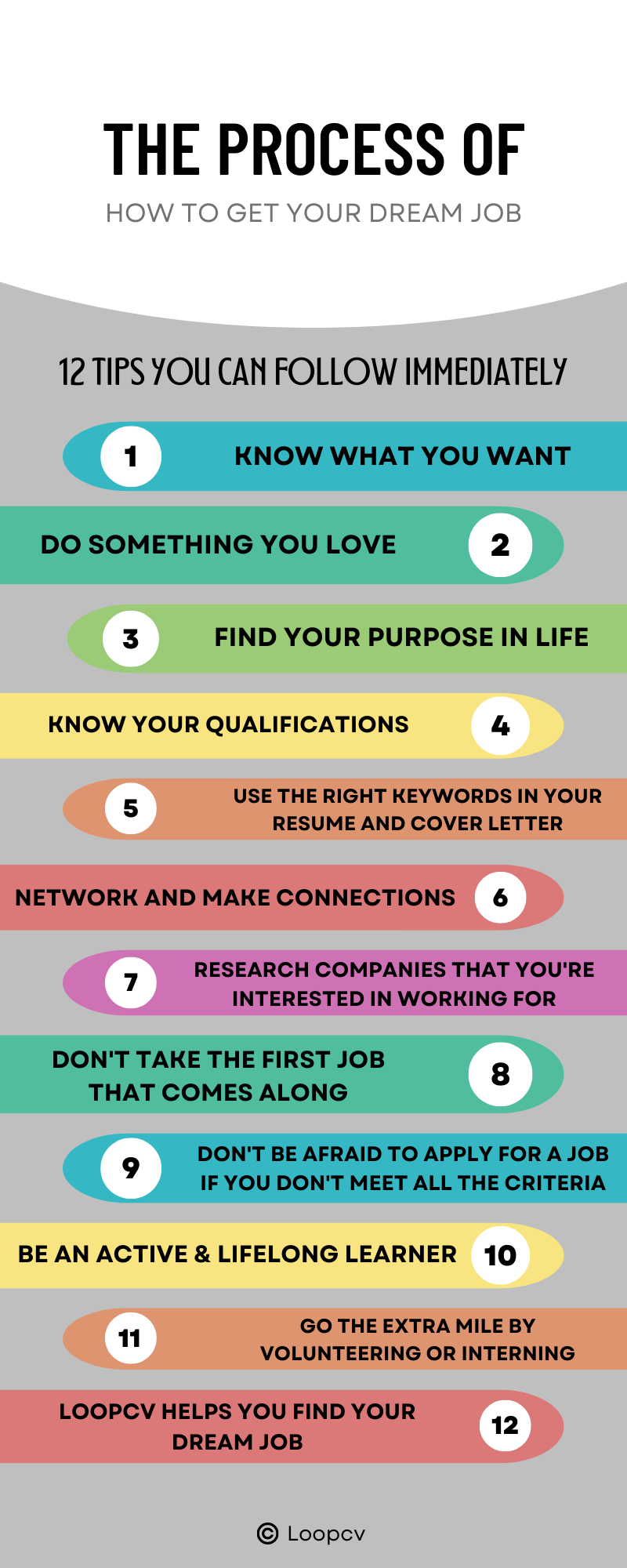 How to get your dream job infographic