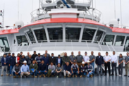 Workshop attendees aboard a vessel in the Port of Callao during fisheries inspection training. Credit: Comunidad y Biodiversidad.