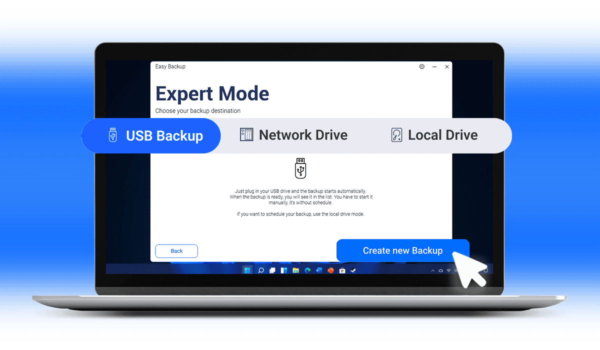 easy backup expert mode